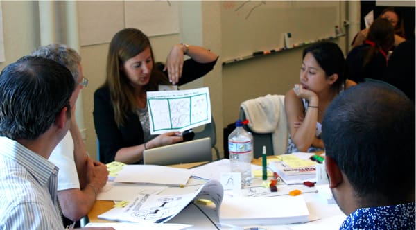 Teams developing vision drawings