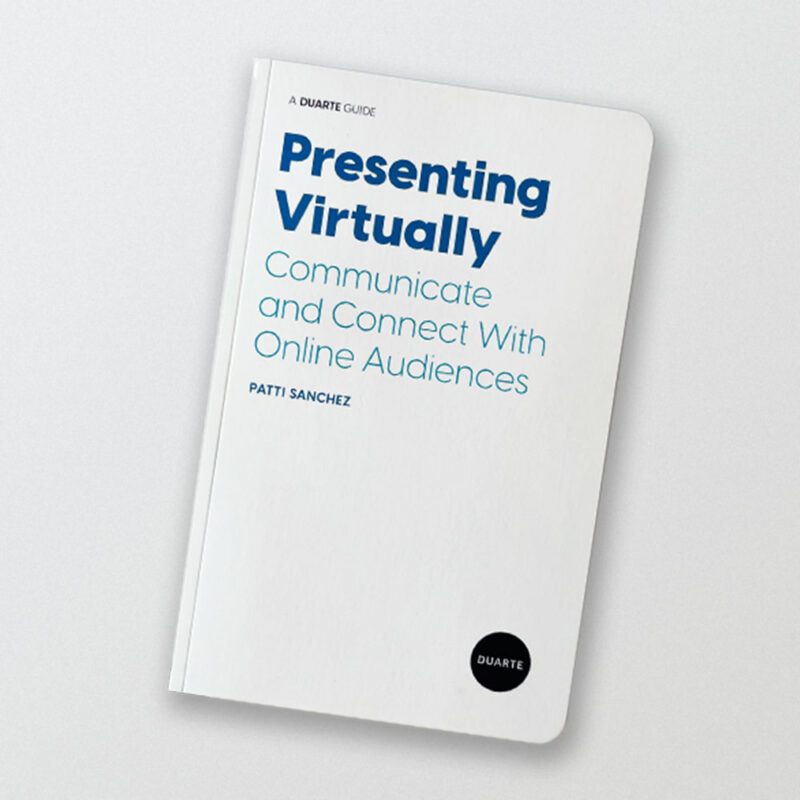 Fifth of eight books to help you communicate better at work. The cover of Presenting Virtually: Communciate and Connect with Online Audiences by Pattie Sanchez
