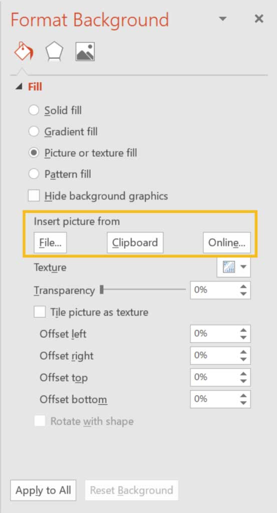 format PowerPoint background steps