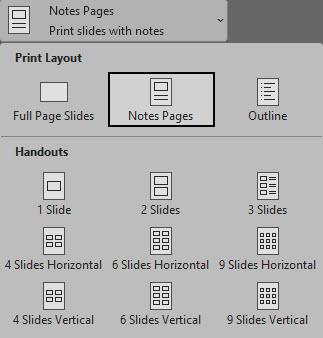 PowerPoint print options