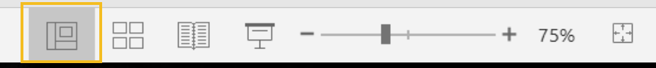 icons to see different PowerPoint views